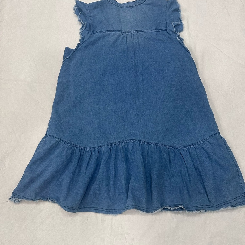 Pilcro Anthorpologie Chambray Smock Shirt Dress Womens Large Ruffle Cottage Boho - Picture 3 of 11